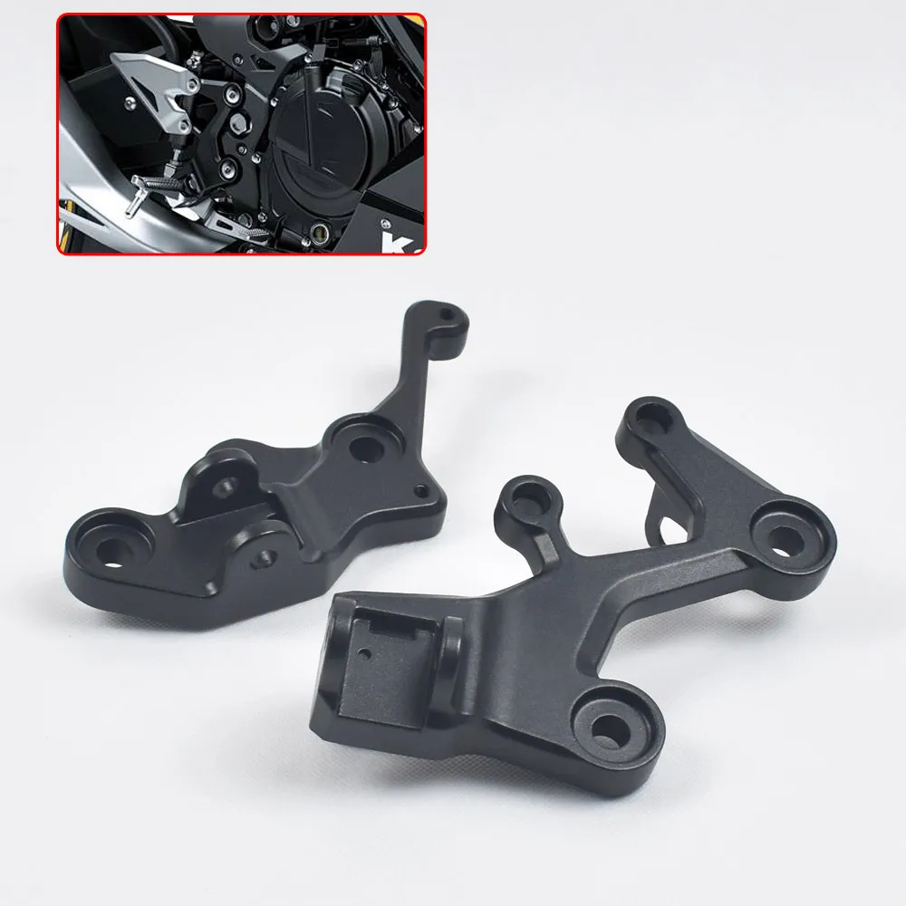 

Подходит для моделей Kawasaki Ninja400/Z400 18-22 годов выпуска, комплект кронштейнов передних подножек.