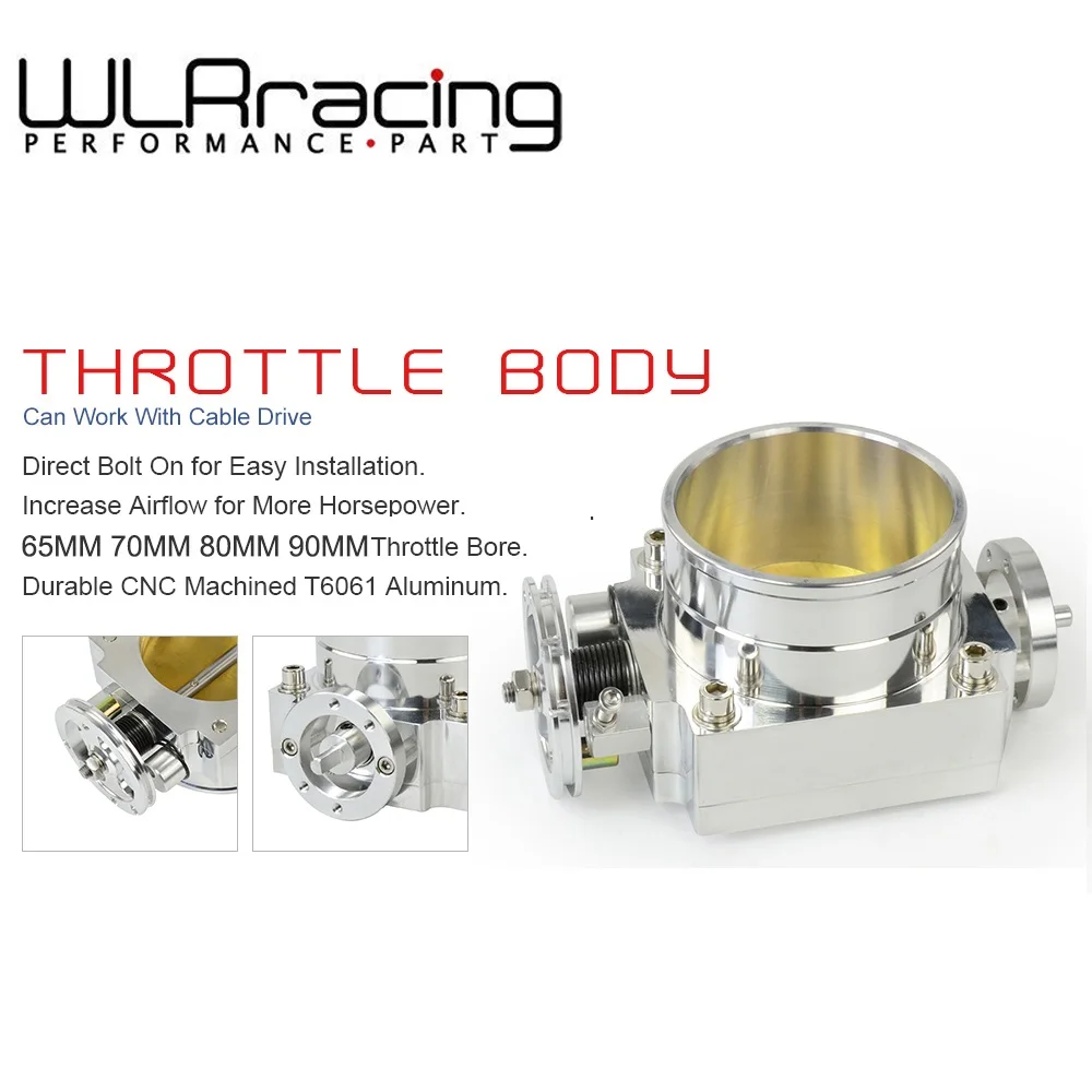 WLR - NEW 65MM 70MM 80MM 90MM THROTTLE BODY PERFORMANCE INTAKE MANIFOLD BILLET ALUMINUM HIGH FLOW