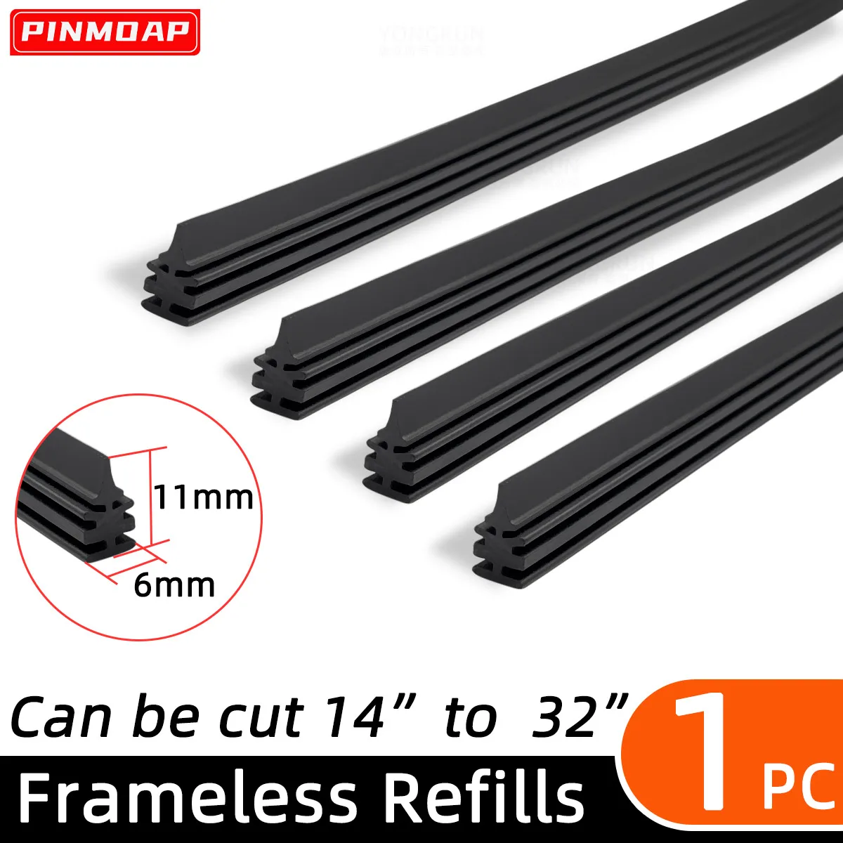 Car wiper rubber strip filler, suitable for 6mm frameless wiper blades, automotive parts 14 \