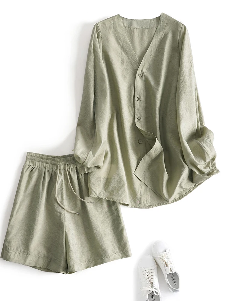 

Повседневная свободная верхняя одежда Long Sve V-Ne irt с защитой от солнца, однотонная женская модная верхняя одежда больших размеров для поездок на работу