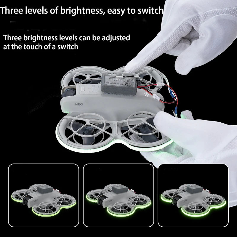ل DJI Neo شرائط مصباح LED الطيران الليلي قابل للتعديل حزام مصباح سطوع أضواء مقاومة للماء لملحقات طائرات بدون طيار DJI Neo