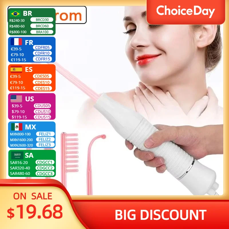 

4 In 1 High-Frequency Bar Electric Therapy Multifunctional Beauty Device With Glass Tube For Treating Acne Spots Removing Acne