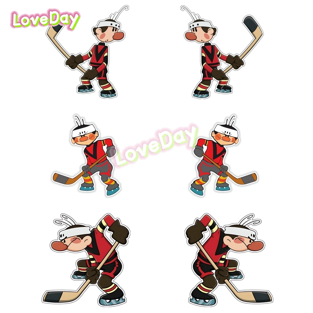 

Наклейка Хоккеист Cartoon Hockey Player Sticker Hockey Stick Decorative Decal Vinyl Car Motorcycle Sticker