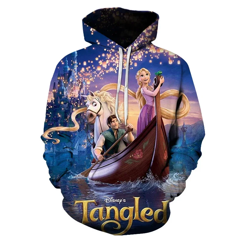 Disney Tangled Rapunzel Princess Hoodie Sweatshirts Women Fashion Casual Cool Pullover Girls Harajuku Streetwear Hoodies