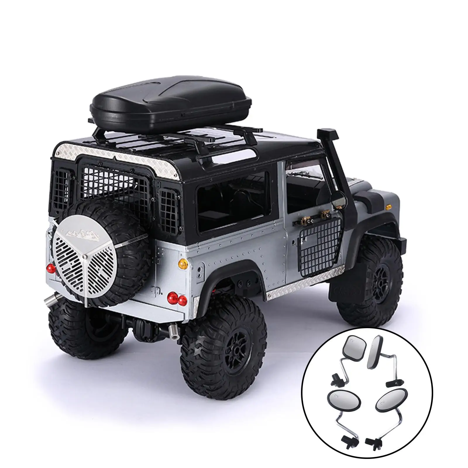 กระจกมองหลัง RC แบบหมุนได้ ขนาด 1/12 สำหรับรถบรรทุก MN ของเล่นรถยนต์ โมเดลรถ งานอดิเรก ปรับแต่ง