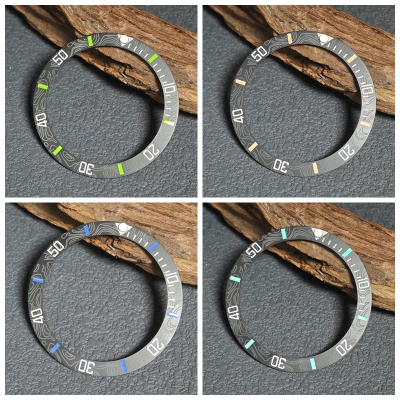 

Dive Timing Watch Bezel Insert 38×30.5MM Ceramics Forged Carbon Style Sloping Bezel For SKX007 SKX009 SPB Series Watch Case Mods