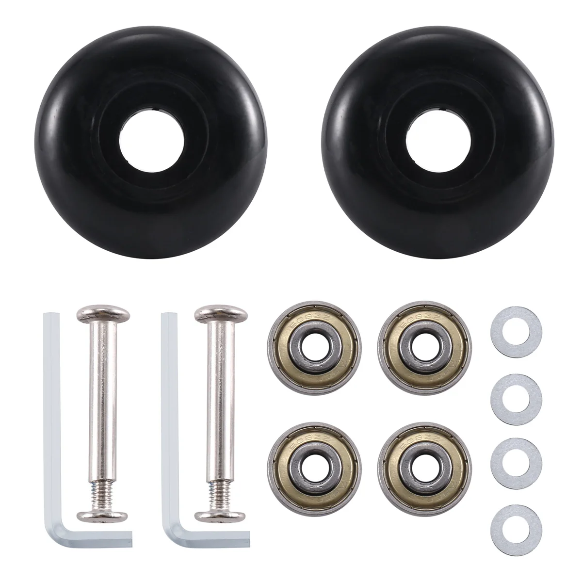 50 X 22 Mm Set Of 2 Luggage Suitcase Replacement Wheels, PU Swivel Caster Wheels Carbon Steel Bearings Repair Kits