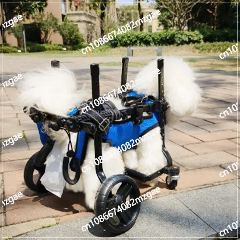 4-Wheel Pet Mobility Cart with Adjustable Harness,   for Leg Injury Training and Assisted Walking Aid  Mobility Cart