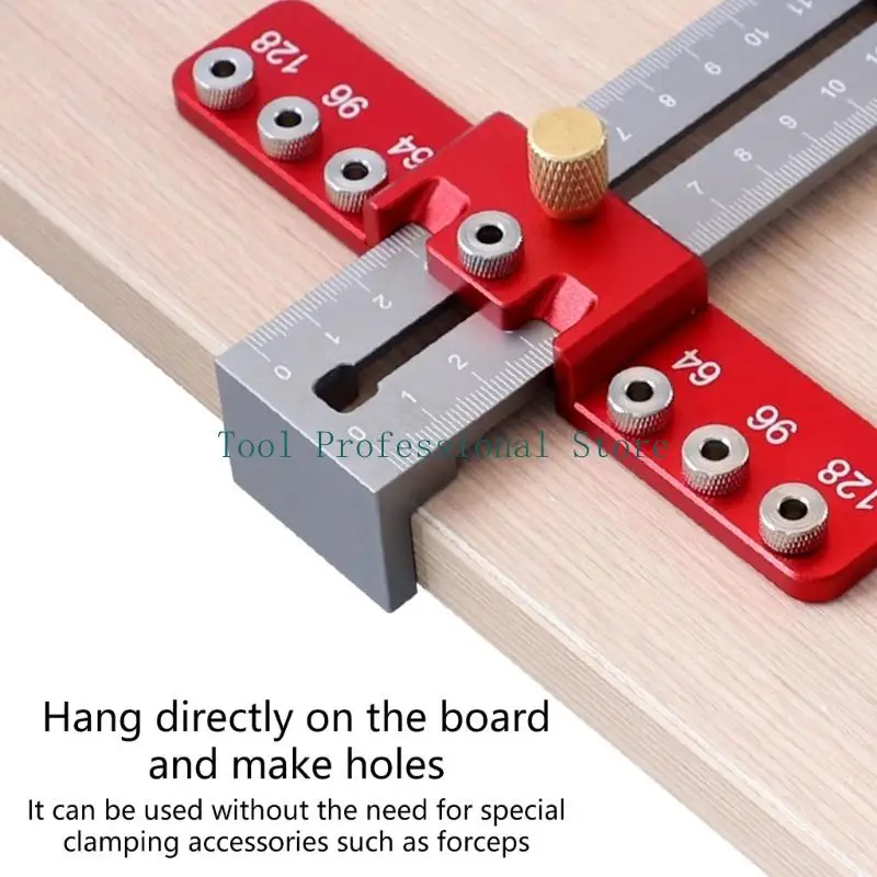 57QF Cabinets Hardware Jig, Adjustable Cabinet Handle Template Tool with Alignment Hole, Locator Drill Guide