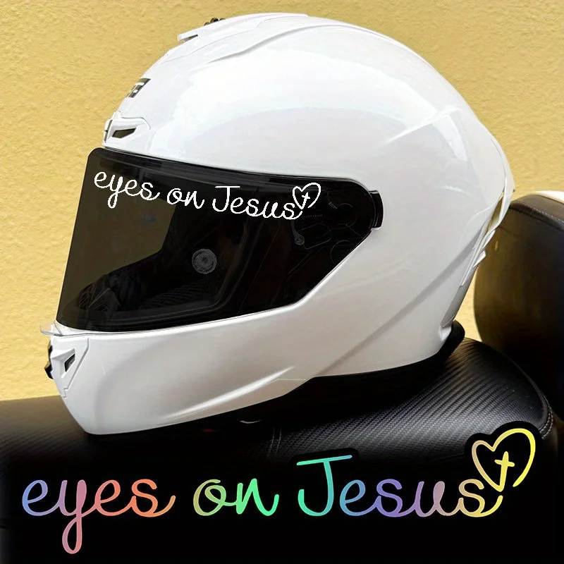 

2D плоская христианская наклейка на мотоцикл «Глаза на Целомудрии», водонепроницаемая виниловая наклейка для шлема, бензобака и визора, декор для мотоциклиста с верующим убеждением