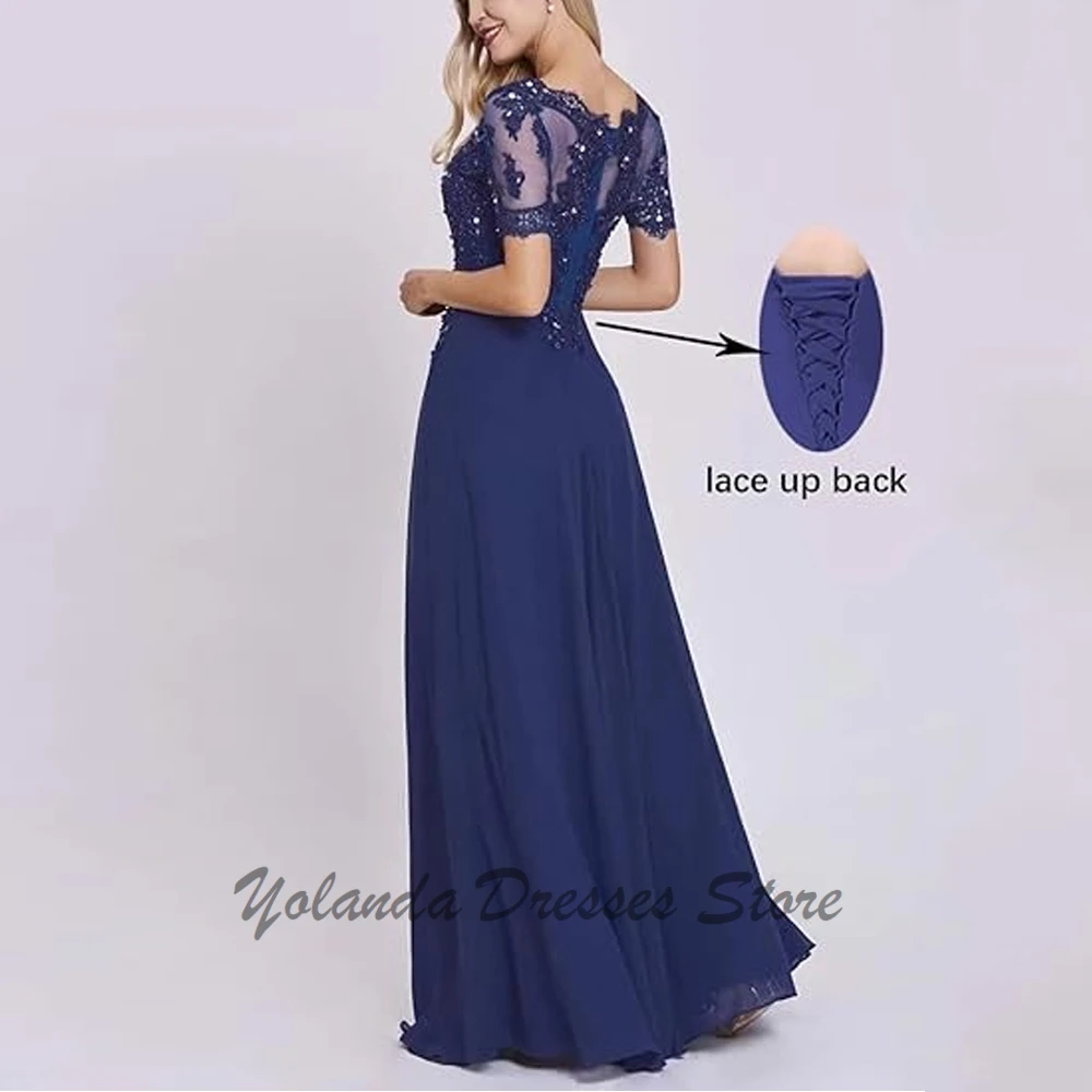 Customized  Mother of The Bride Dresse for Wedding Scoop Neck Lace Up Formal Dress Floor Length Appliques Lace Evening Gown 2025
