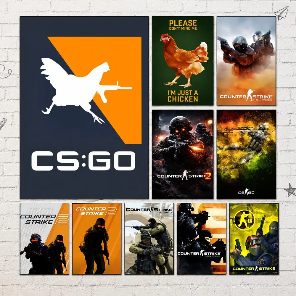 Game C-CSGO Poster PP Self-Adhesive Waterproof Wall Decor for Bedroom,Living Room,Dorm,Bar Aesthetic Decor Gift