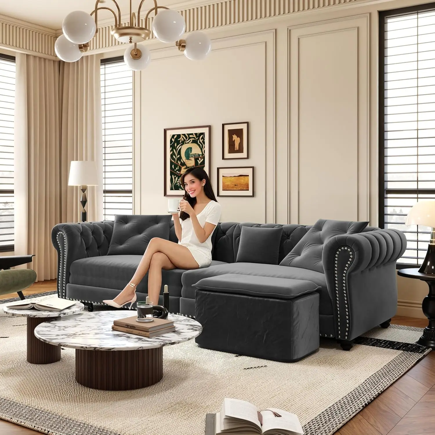 89" Velvet Converti…