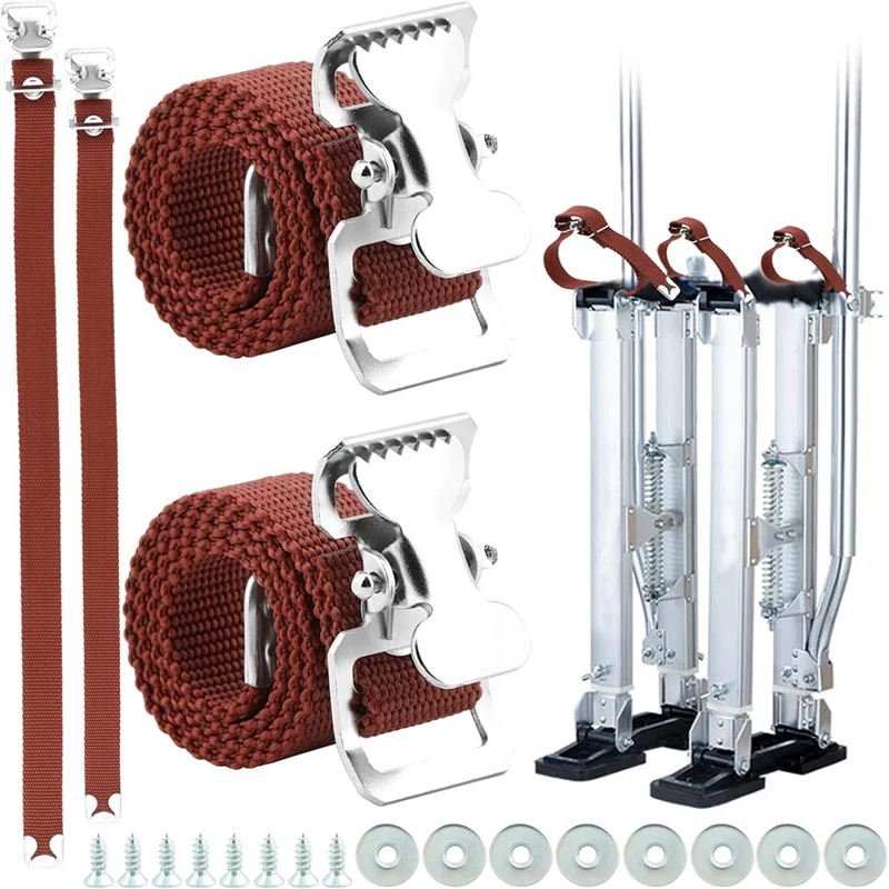 Cinghie per trampoli per cartongesso da 4 pezzi, cinghie per fascia per gambe Kit di cinghie per fascia per piedi per cartongesso Parte di ricambio per cinghia di fissaggio per gambe in nylon-AB09