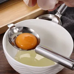 Long Handle Stainless Steel Yolk Filter Silver Extended Lug Design Stainless Steel Egg Separator Professional Hangable