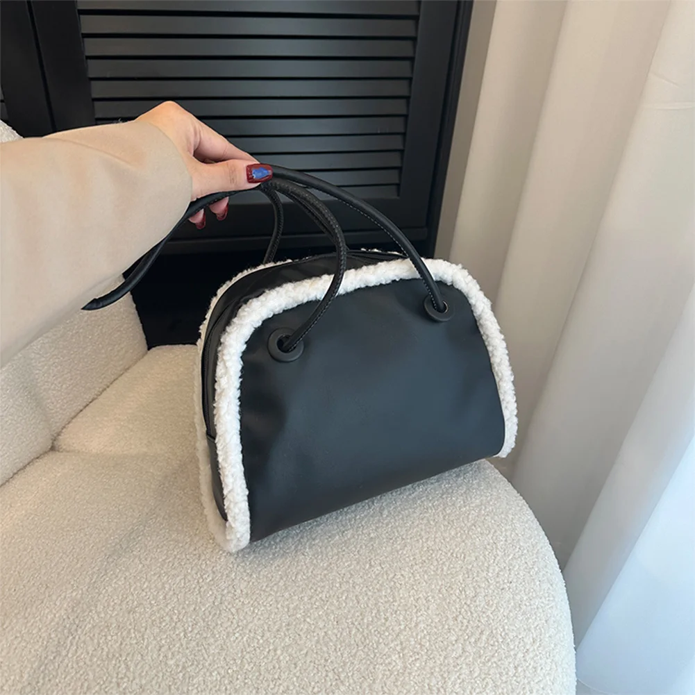 Bolsa de ombro para mulheres com zíper sacola de couro PU cor sólida bolsa Hobo bolsa moderna para viagens de trabalho