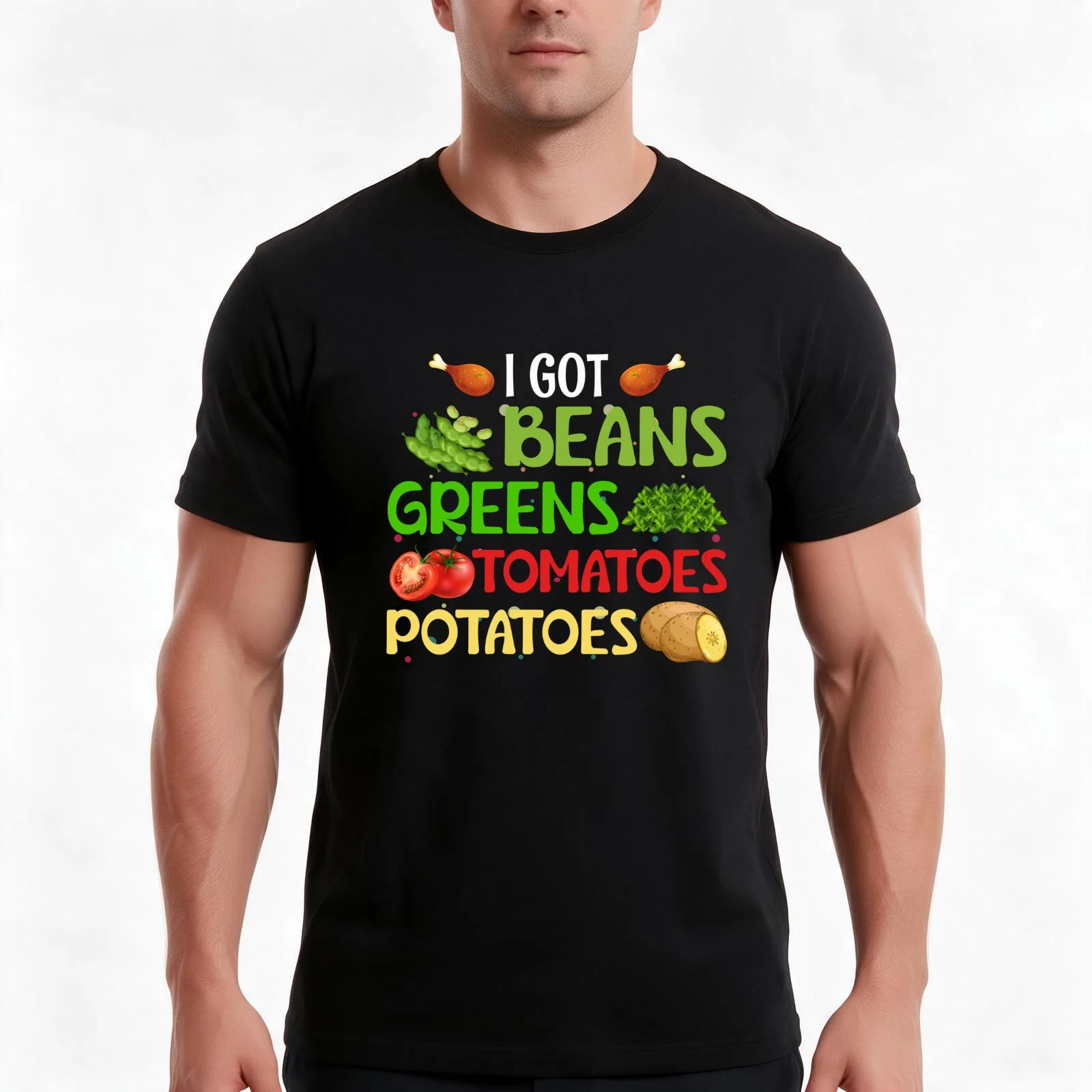 I Got Beans Greens Tomatoes Potatoes. Funny Thnaksgiving 2021 Gift T-Shirt Summer Casual Cotton Tee Oversized Streetwear Tops