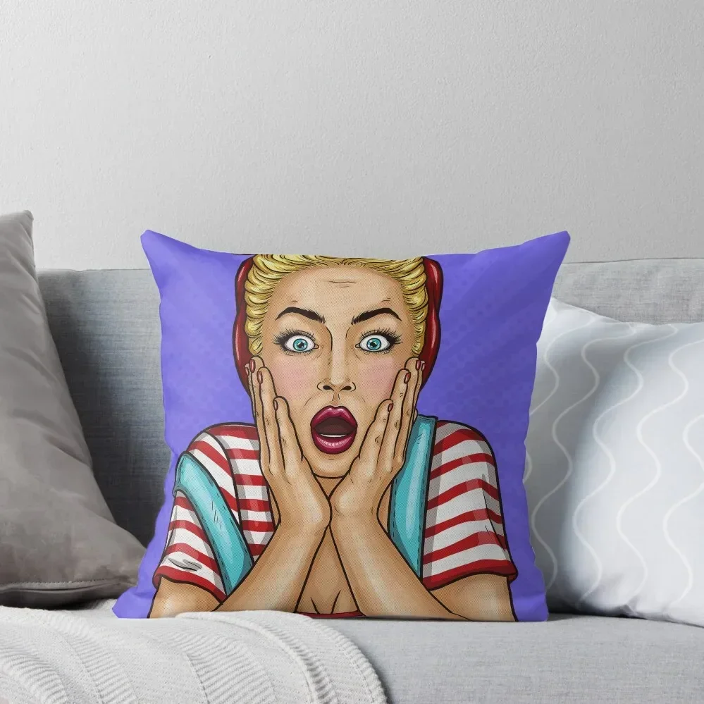 

Shocked Pop Art (Puzzle) Throw Pillow Sofa Cushions Luxury Living Room Decorative Cushions pillow