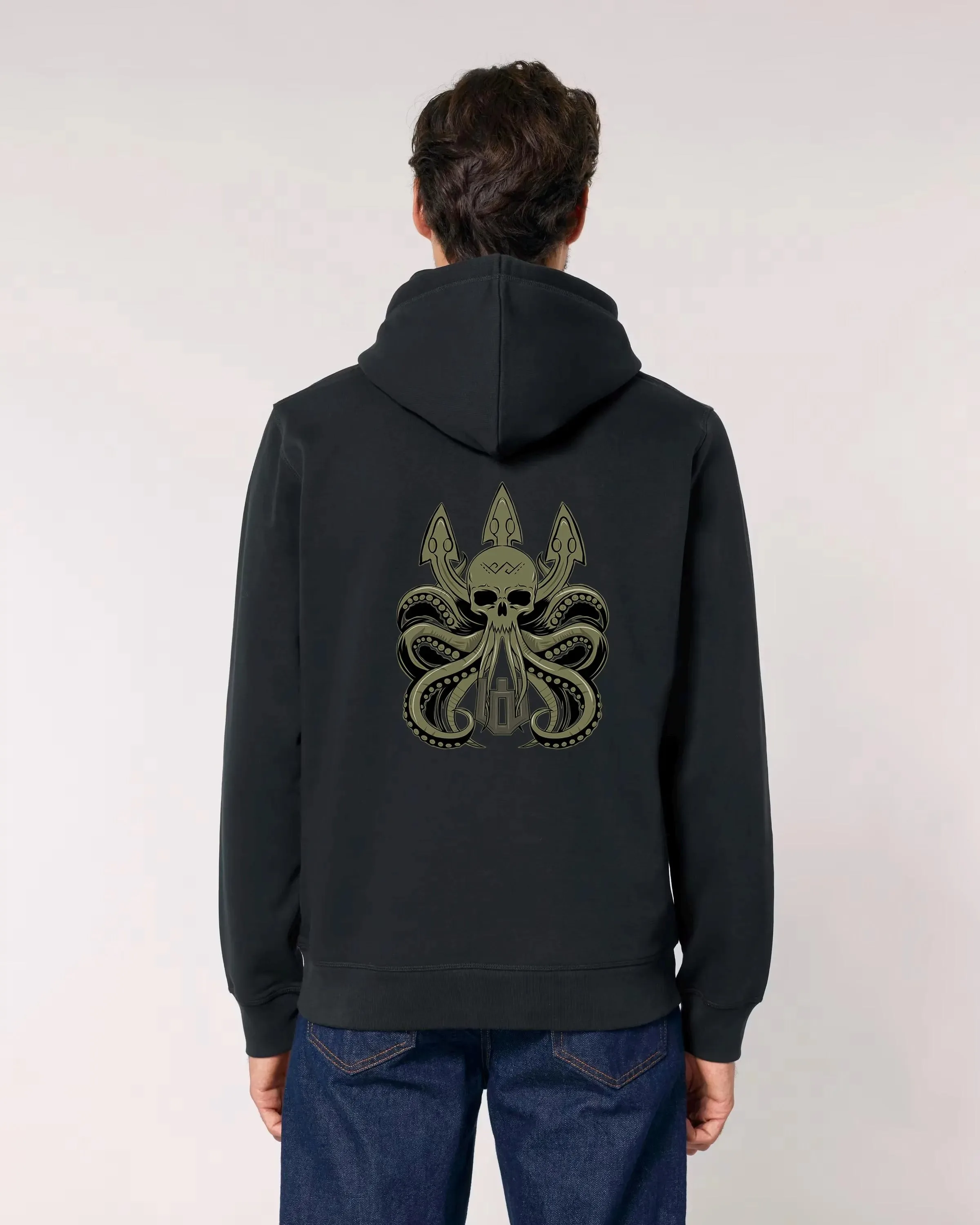 

Autumn and Winter Style Mysterious Octopus Skull Cotton Hoodie Perfect for Those Into Edgy and Unconventional Fashion During