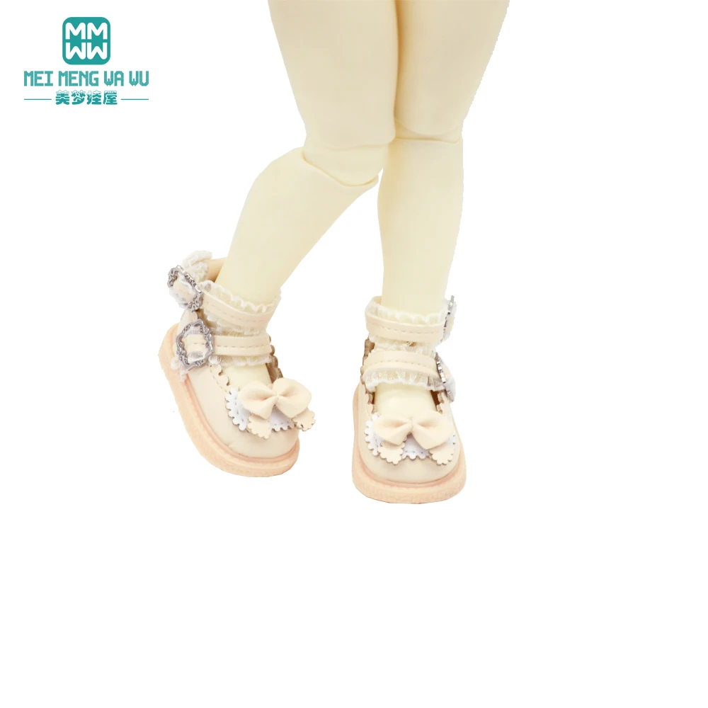 4.5cm Toy Doll Shoes EXO 1/6 YOSD BJD Doll Accessories Fashion Snow Boots Martin Boots Cute Bow Leather Shoes