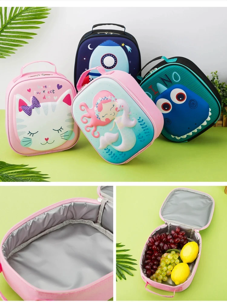 Kinder Cartoon Mittagessen Tasche Tragbare Isolierte Thermische Lunch Box Picknick Tote Lebensmittel Frische Kühltasche Mädchen Junge Konservierung Handtasche – Detail 6