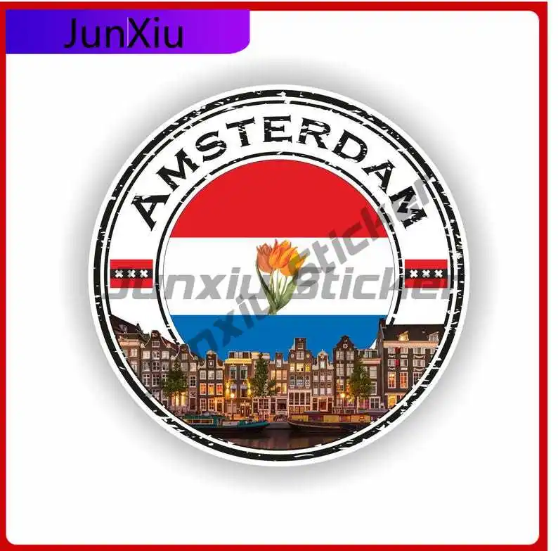 

Amsterdam The Netherlands Seal Sticker Funny Camper Car Fade Resistant Car Styling Vinyl Decal For Car Truck SUV Window Bumper