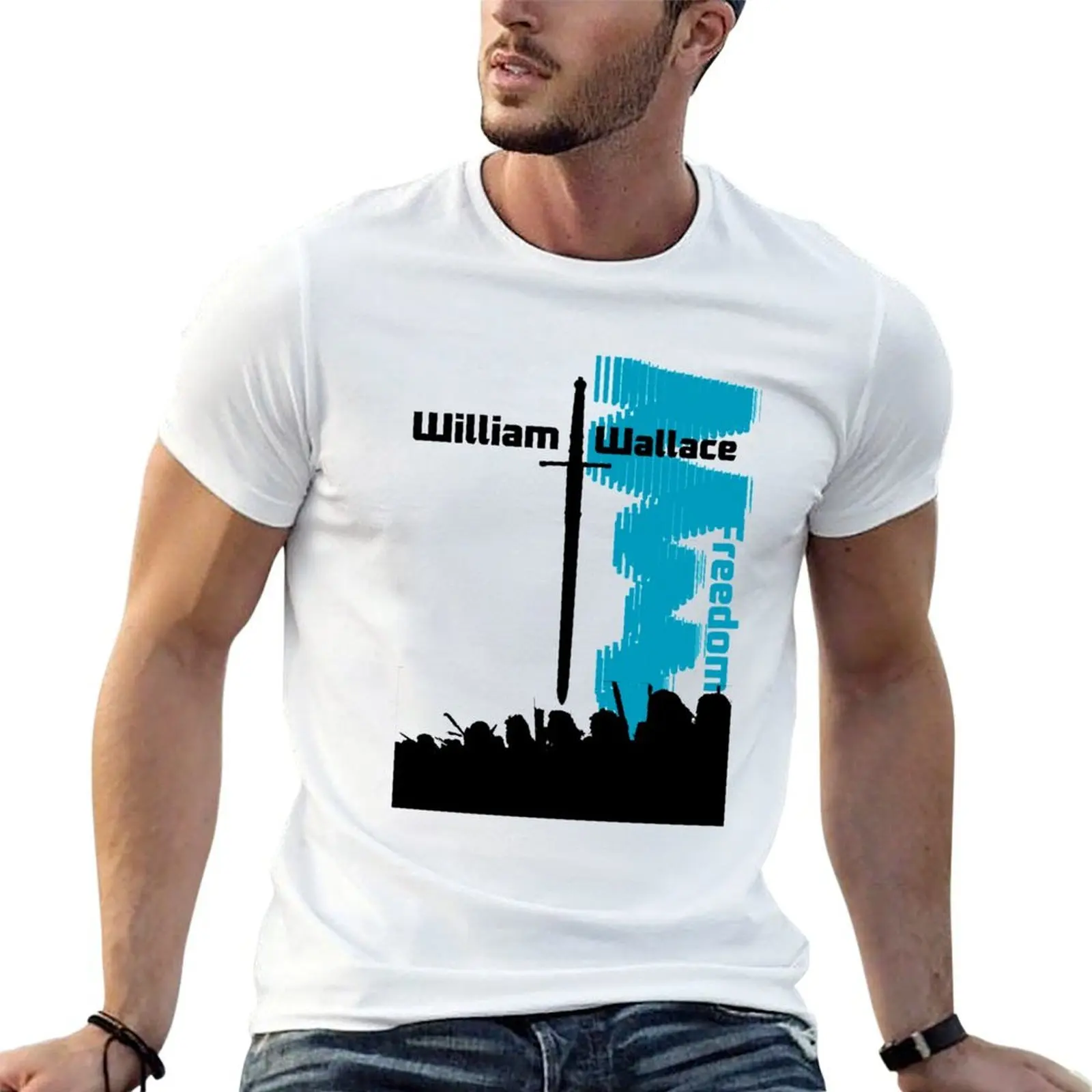 Freedom. Wallace. T-Shirt football t shirt cotton graphic tees Men's clothing