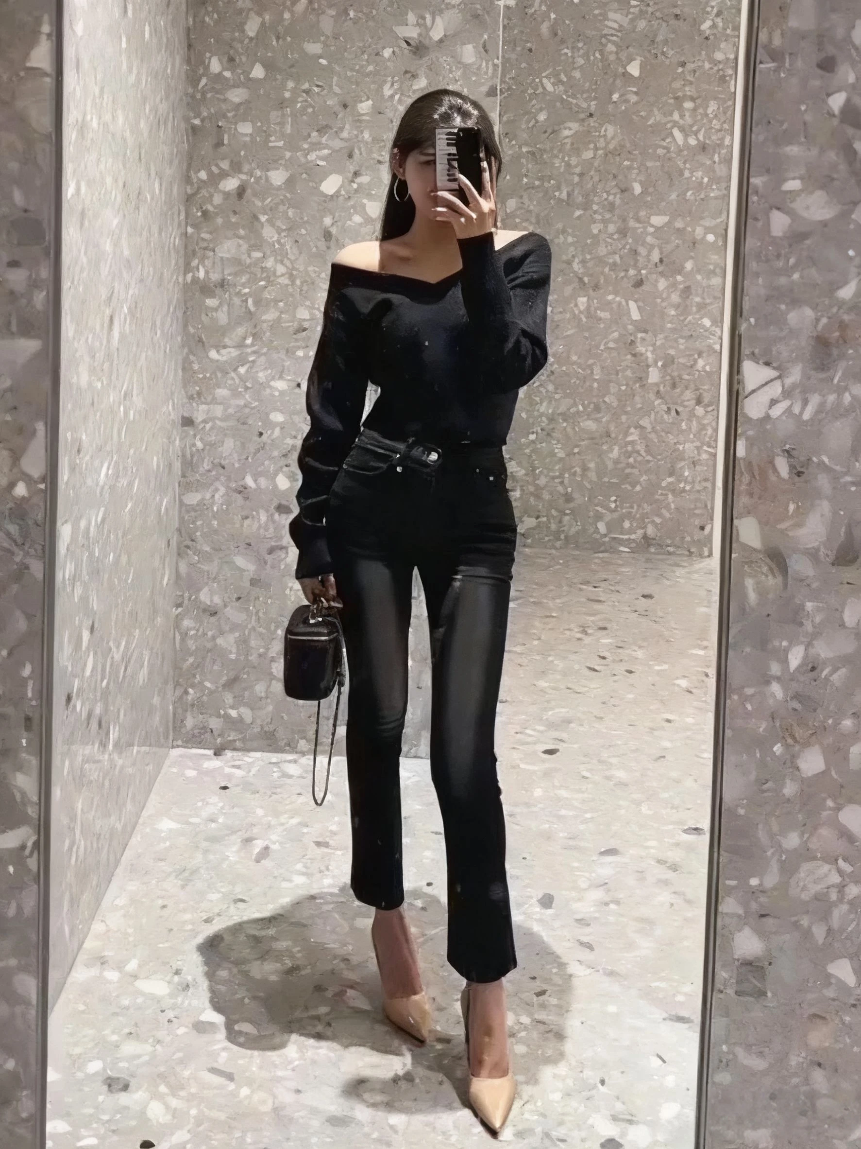 

High Waist Faded Jeans Slim Fit Straight Leg Nine-Tenths Elastic Cotton Denim Women's Cleanfit Sle Old Faioned Blue Jeans