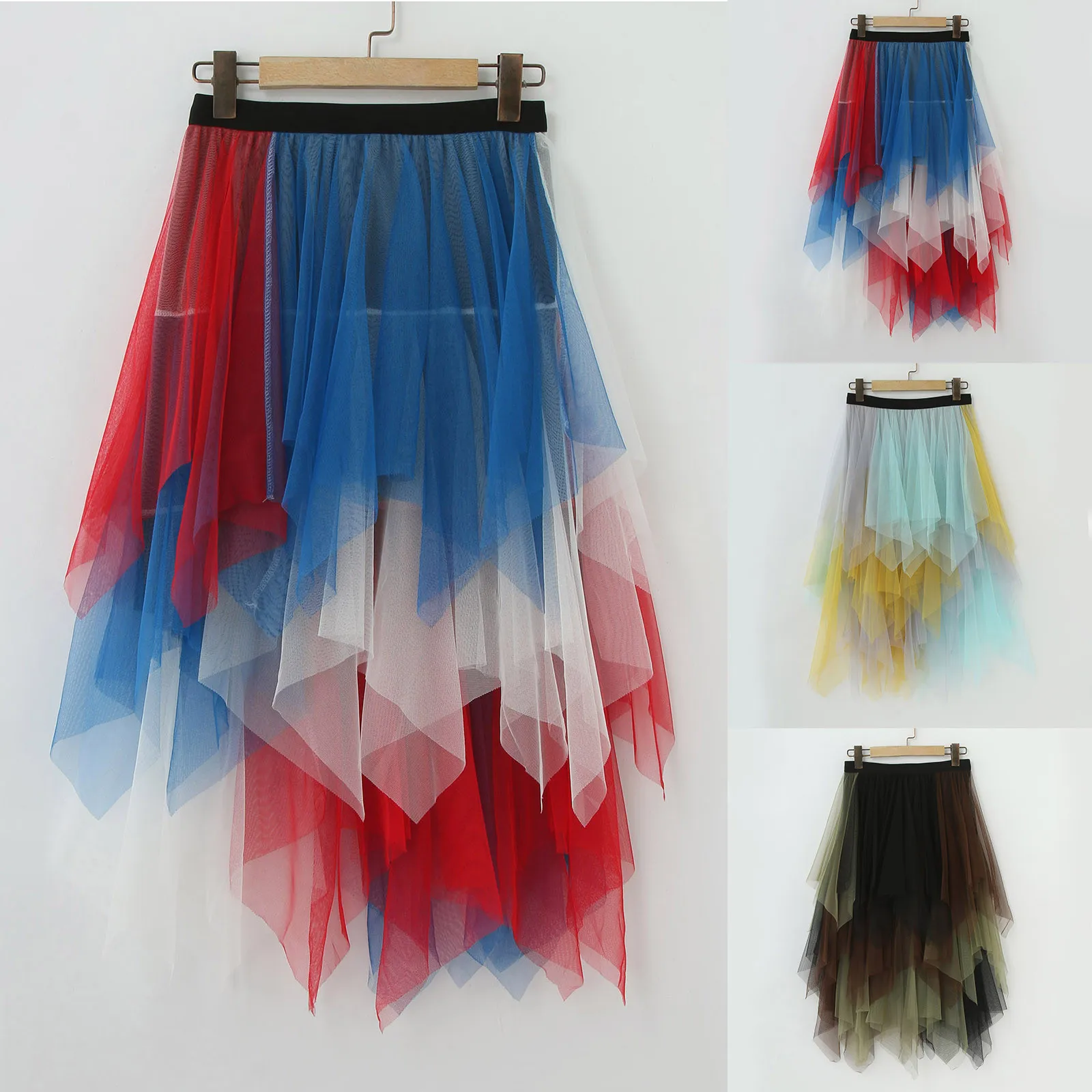 Vrouwen Rok Lange Maillard Herfst Rok Elegante Hoge Taille Cocktail Party Performance Carnaval Koreaanse Mode Tutu Rok Rokken