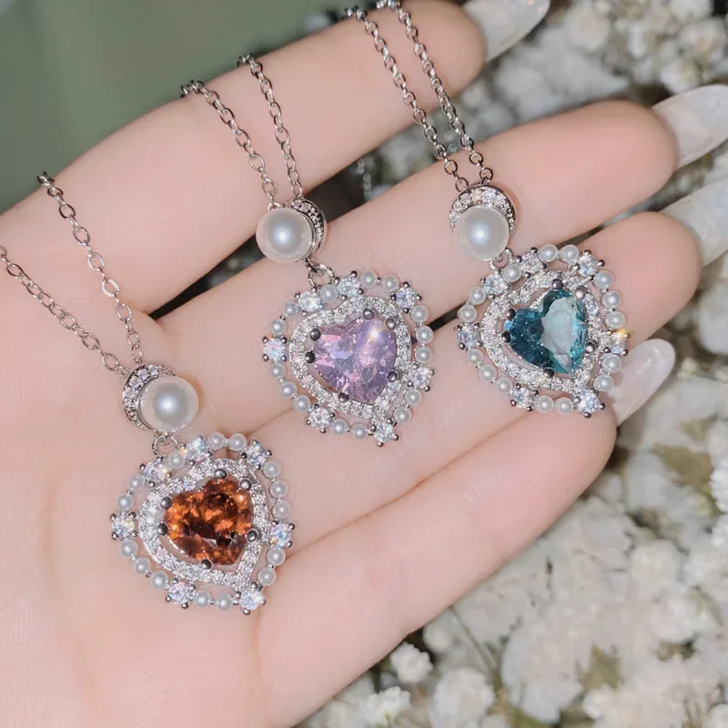 

MDL Муассанит Стиль Любовь Жемчужное Ожерелье Мода Темперамент Дизайн Ключицы Цепь Персонализированное Простое Ожерелье Партия