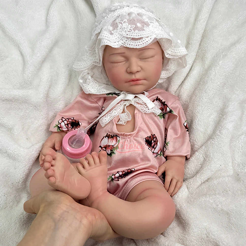 

Реалистичные 22 "изысканные силиконовые куклы реборн для спящей девочки ручной работы, настоящая жизнь, мягкое утяжеленное тело, подарочная игрушка и произведение искусства своими руками