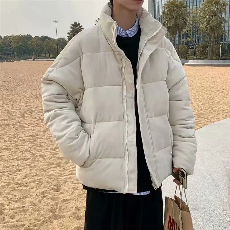 الرجال القطن Jaet الوقوف الياقة العصرية العلامة التجارية معطف الشتاء الدافئة سروال قصير ملابس خارجية Thiened طويل فضفاض صالح Sle #3