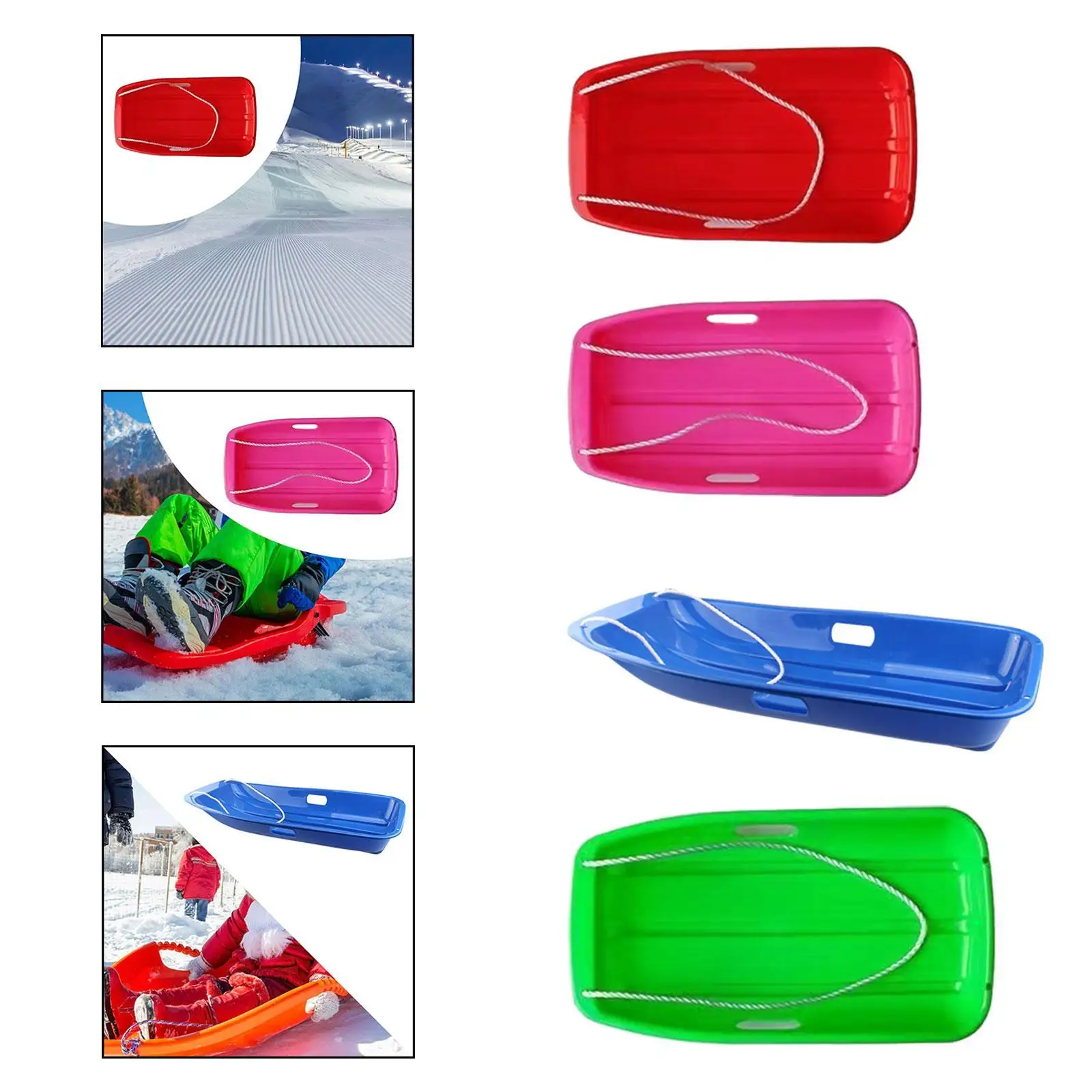 Durable Sledge Board Lightweight PP Snow Sled for Kids Winter Outdoor Sleigh Multiuse Sand Grass Fun