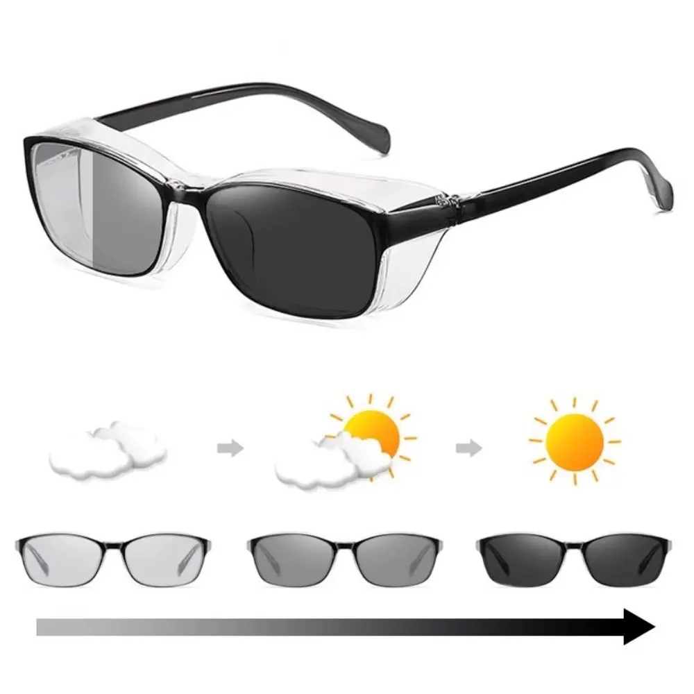 Retro Riding Goggles Photochromic Windproof Riding Eye Protector Safety Anti-Splash Color-changing Sun Glasses Outdoor