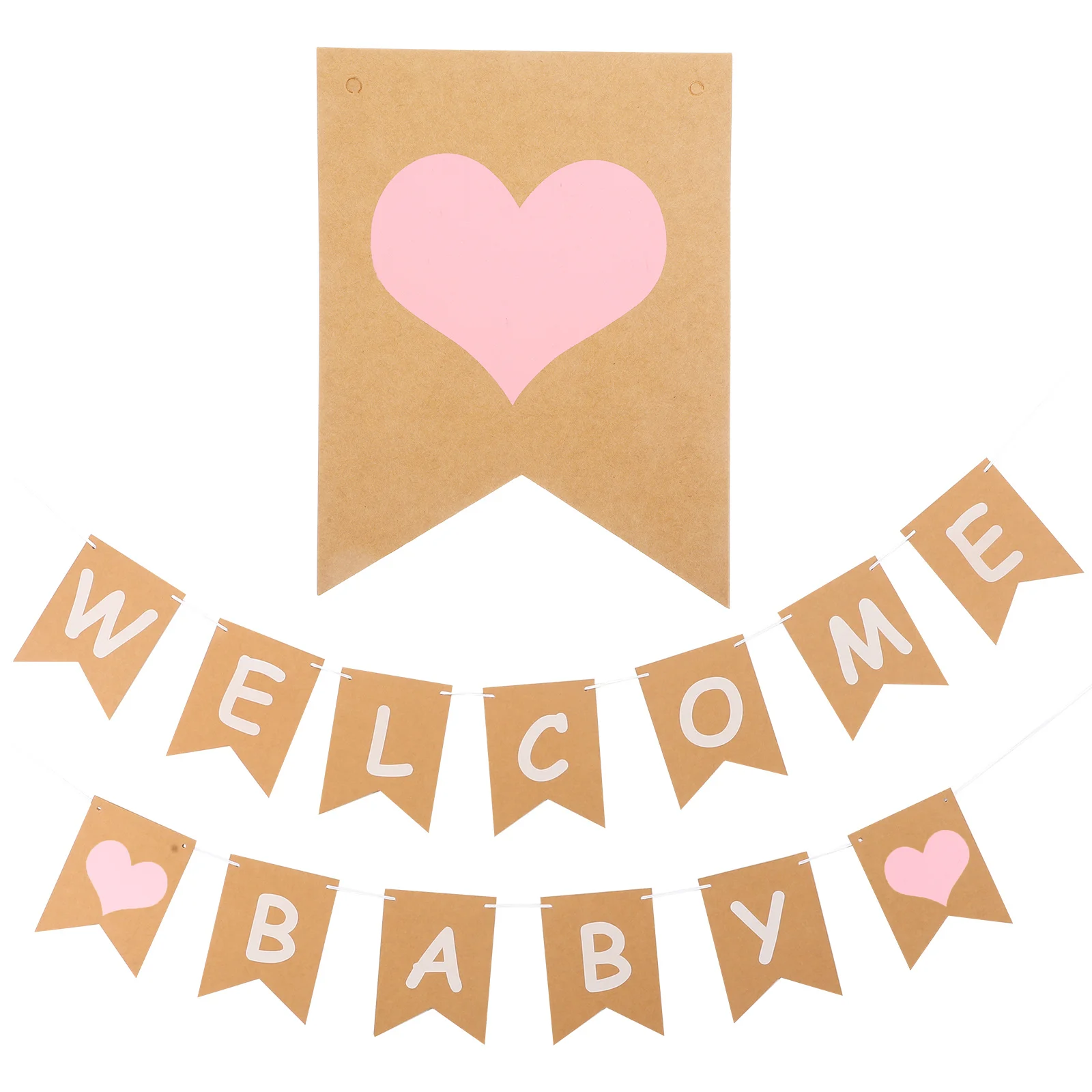 

2 set Welcome Baby Bunting Set Baby Shower Party Decoration Hanging Banner For Wall Door Window Tree Reusable Party Supplies