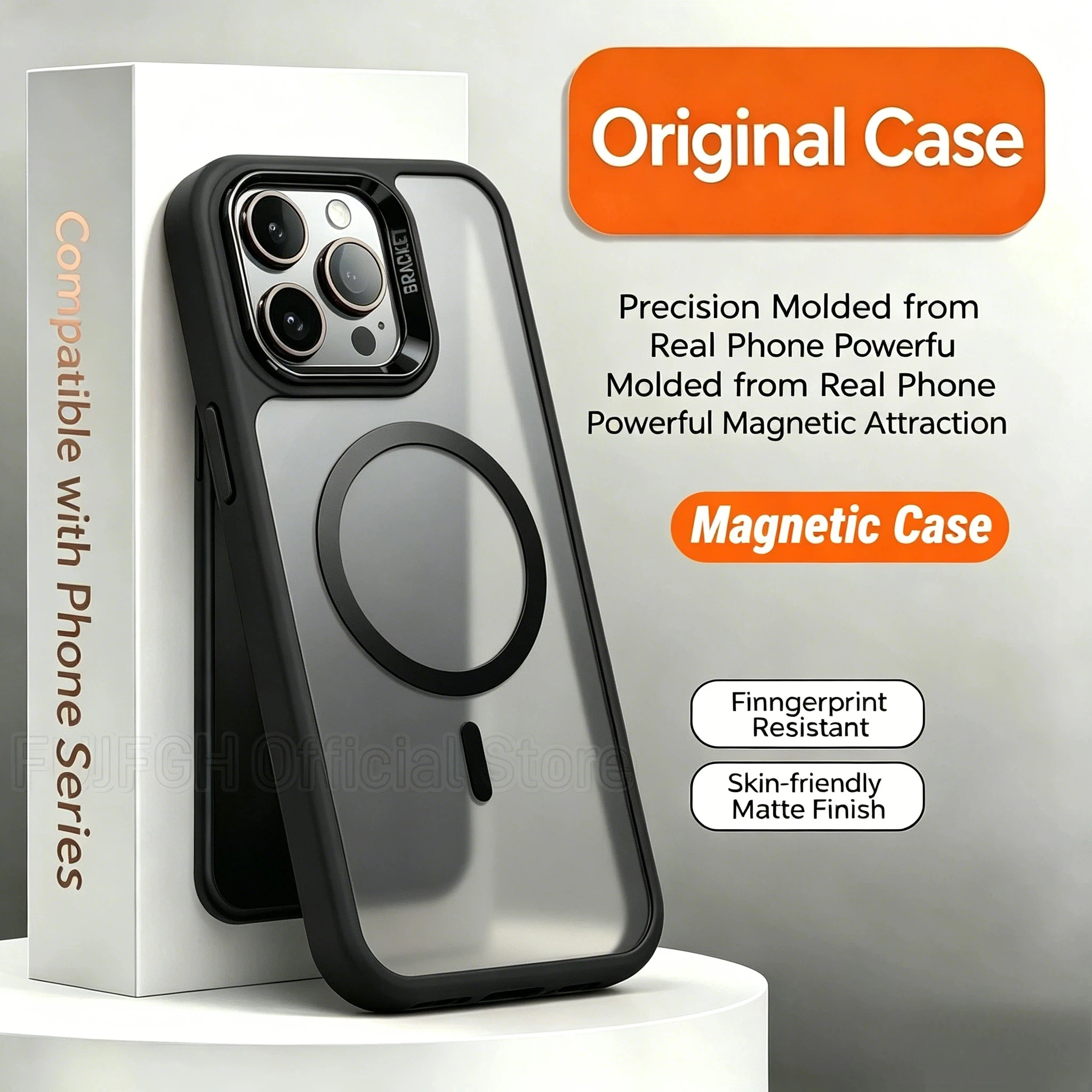 Funda Magnética de Lujo a Prueba de Golpes para Magsafe, Compatible con iPhone 17, 16, 15, 14, 13, 12, 11 Pro Max Plus, con Soporte y Protector de Lente de Vidrio