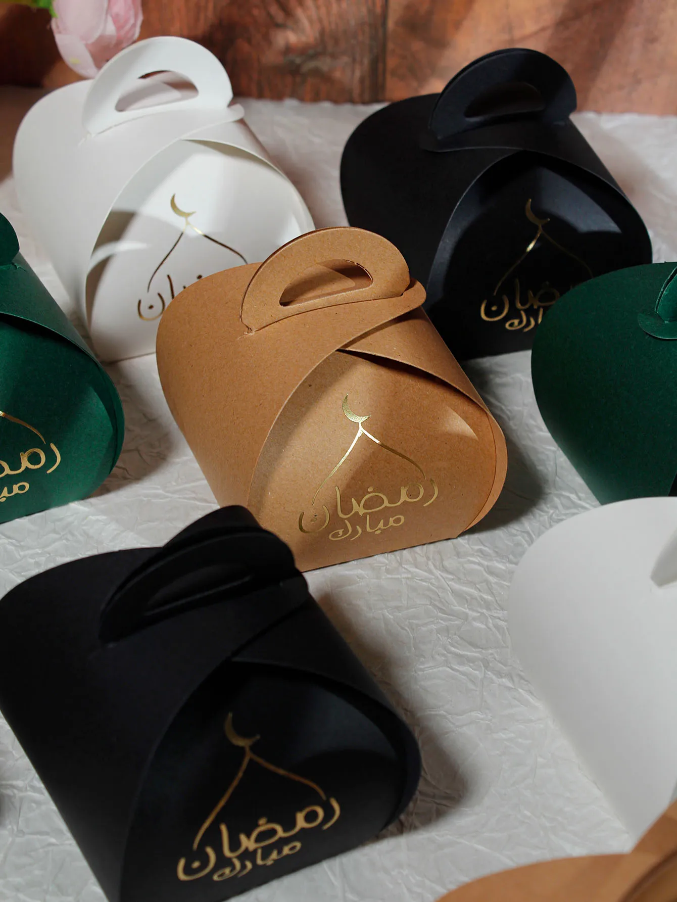 Eid Mubarak Gift Box, Hot Stamped Eid al Fitr Exclusive Logo Happy Festival, Islamic Muslim Packaging Chocolate Candy Box