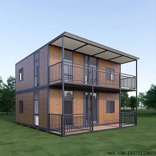 Modern 2-Story Double Wing Foldable Expandable Prefab House Steel Structure Extendable Mobile Villa  20ft 30ft 40ft Size