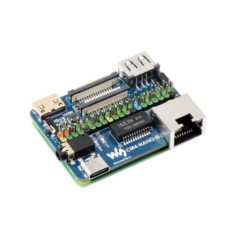 Raspberry Pi Compute Module 4 Nano Base Board (B) Same Size as the CM4 Base Board with Pin Header for Compute Module 4 Lite/eMMC