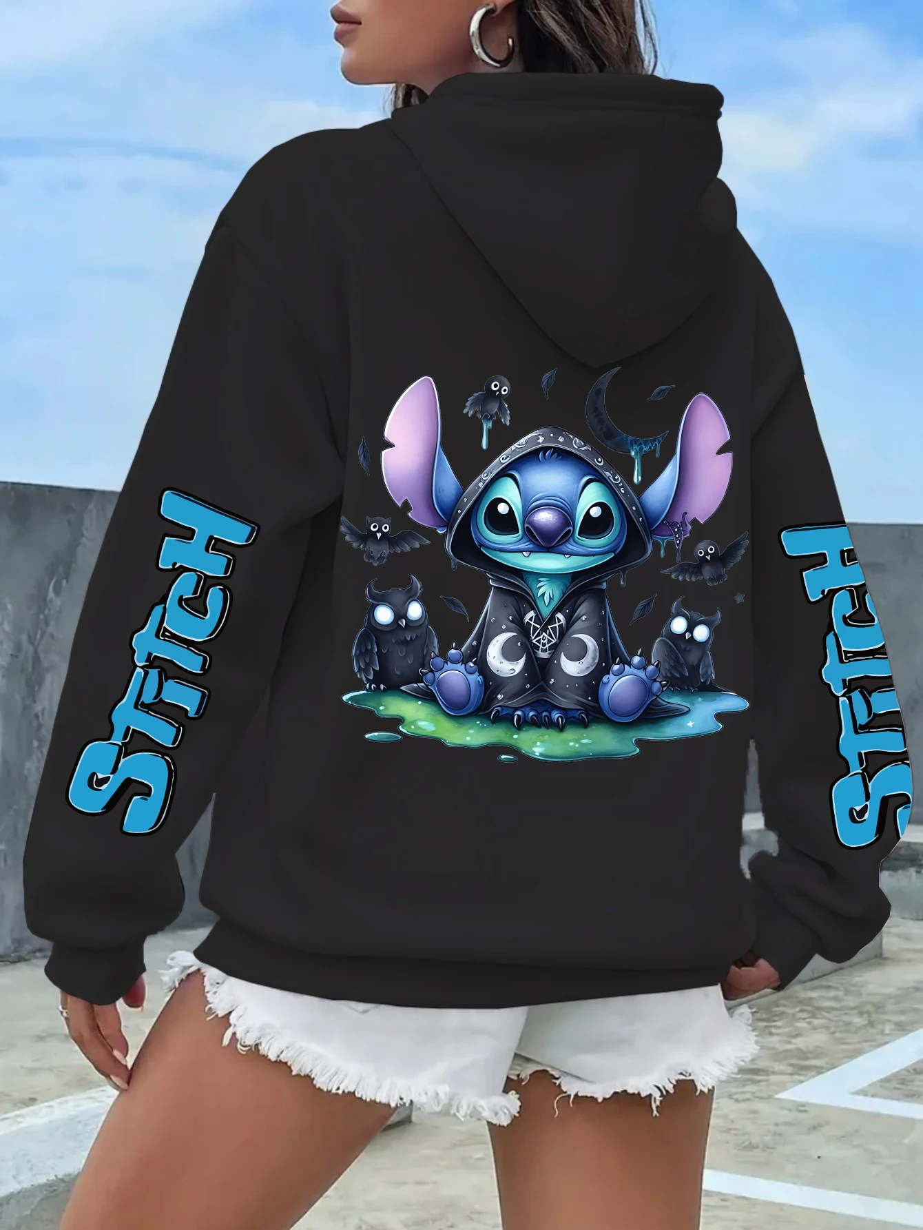 

Men's Potdemiel Stitch Hoodies Fashion Oversized Streetwear Unisex Sweatshirts Autumn and Winter Fleece Casual Versatile