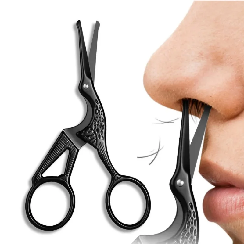 1pc Retro Crane Shaped Eyebrow Trimmer Scissors Nose Hair Vintage Facial Makeup Scissors Stainless Steel Nail Manicure Tools