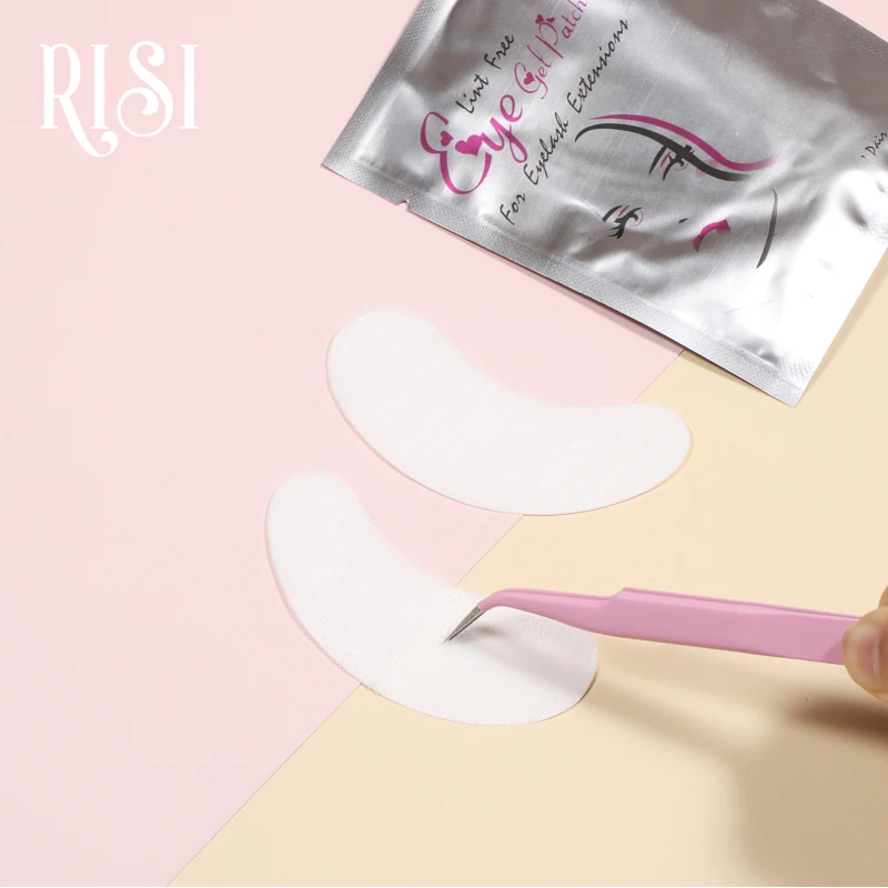 RISI 100Bag Eyelash Extension Paper Patches Grafted Eye Stickers 16 Color Eyelash Under Eye Pads Eye Paper Patches Tips Sticker