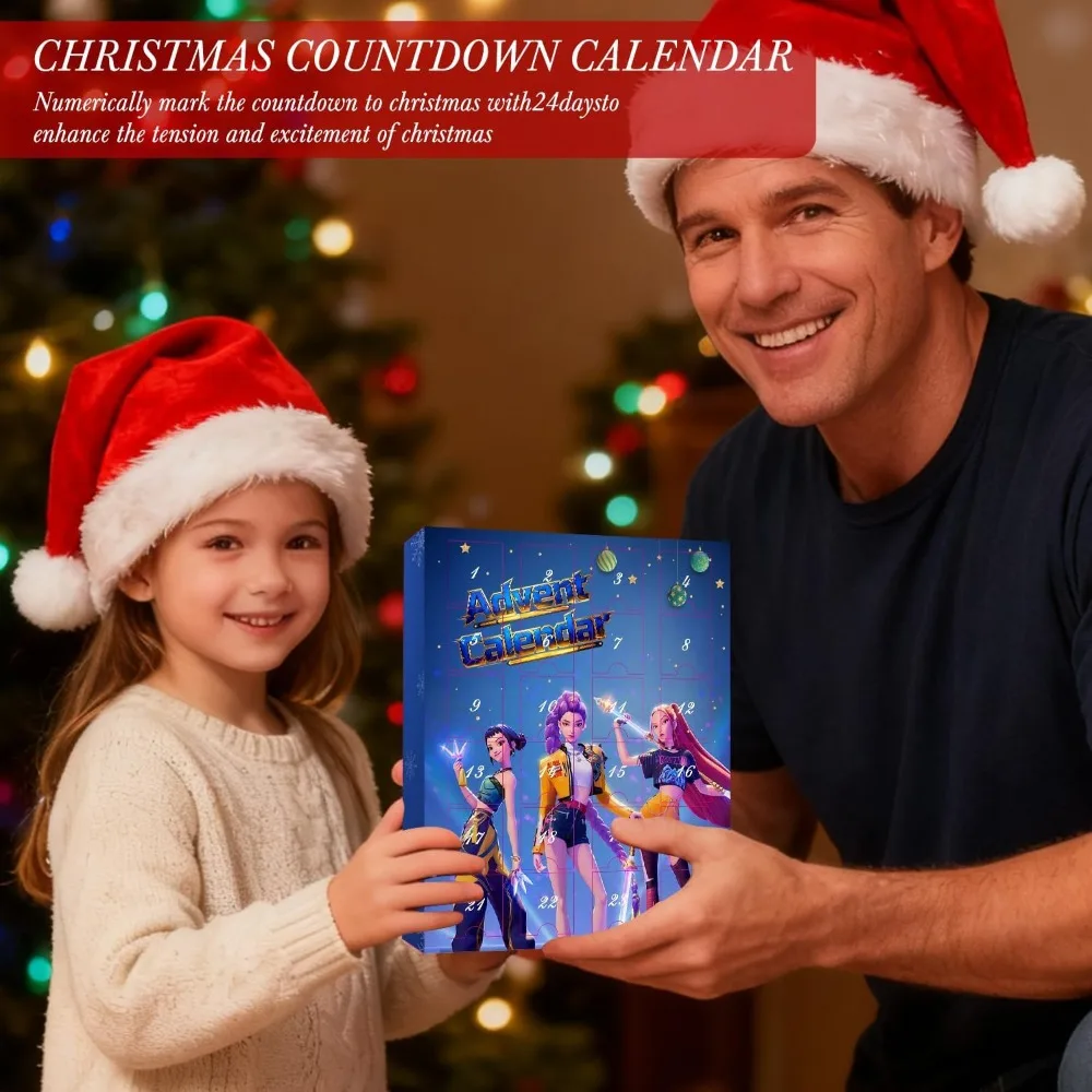 2025 heißer K-POP Koreanische Welle Hexe Jagd Acryl Anhänger Schlüsselbund Umgebenden Weihnachten Countdown-Kalender Blind Box