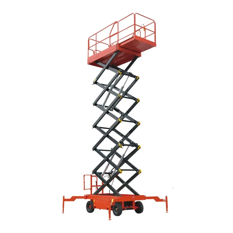 Customized 6-15m CE ISO Certification 2000kg Mobile Self Propelled Mini Small Electric Scissor Lift for Outdoor Aerial Work