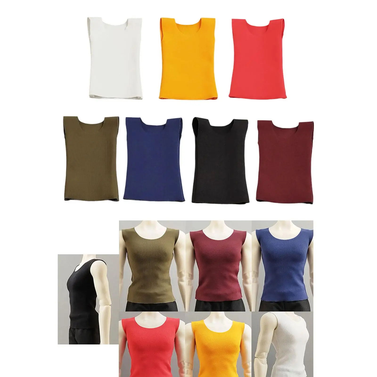 Vêtements de figurines d'action, débardeur, vêtements de poupée pour corps féminin de 12 pouces, échelle 1/6