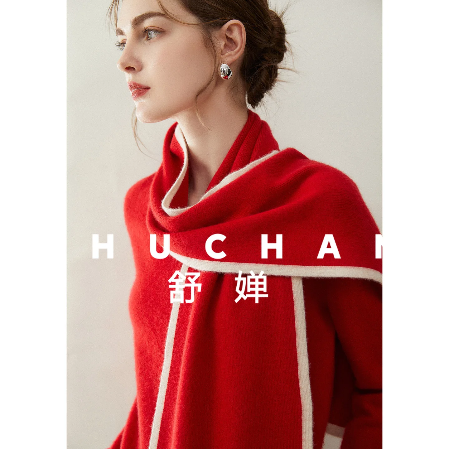 289 جرام الخريف والشتاء جديد 100% الكشمير وشاح المرأة الكشمير الخريف والشتاء بسيط اللون مطابقة الدافئة