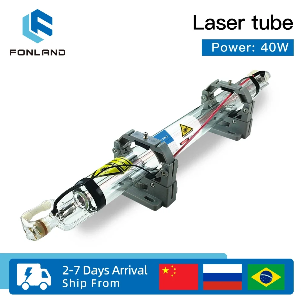 Fonland Co2 Laser Tube 40W Length 700MM Glass Laser Lamp for Co2 Laser Engraving Cutting Machine K40 Series Damage Warranty