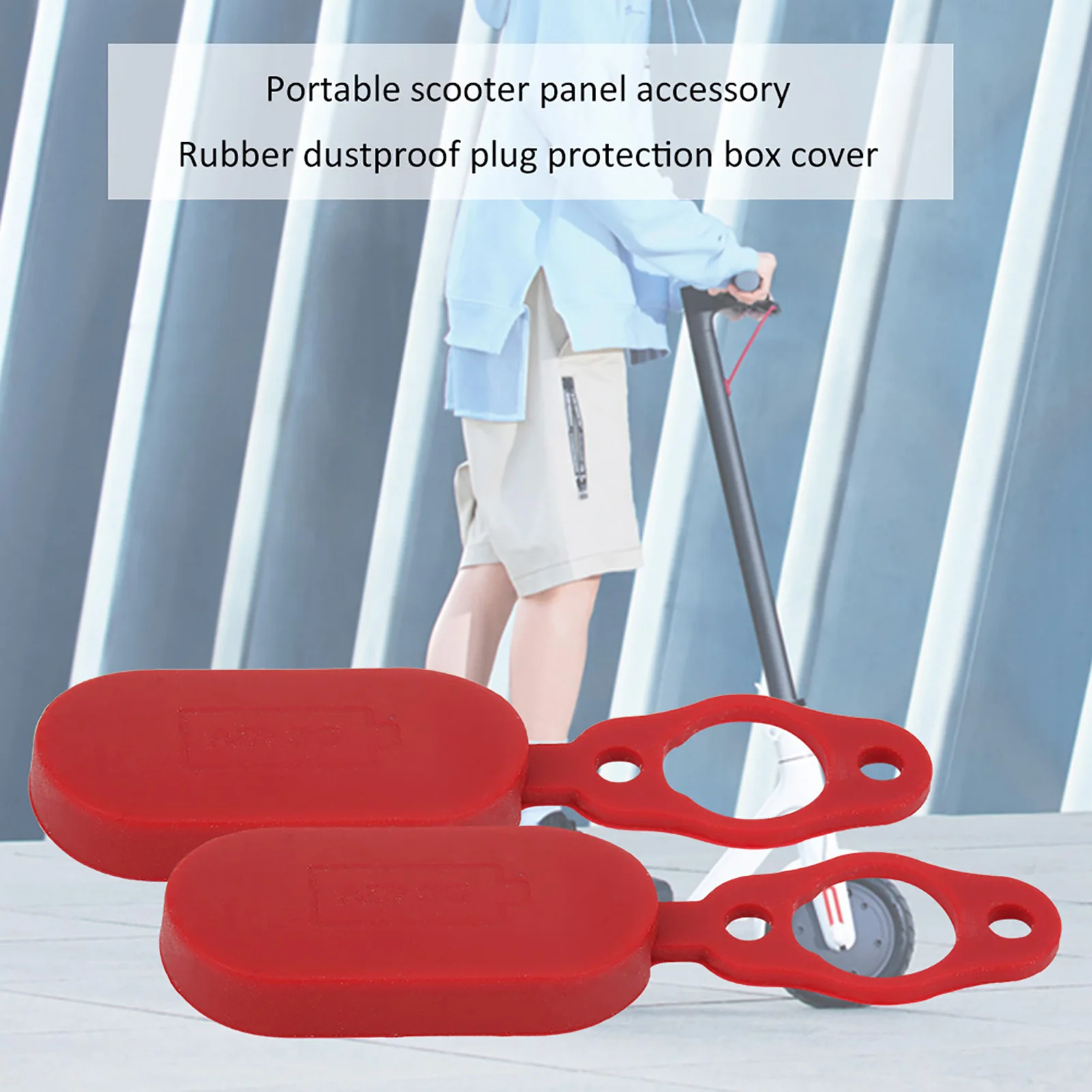 2PCS Red Charging Port Waterproof Cover Accessory Fit For Xiaomi PRO Electric Scooter