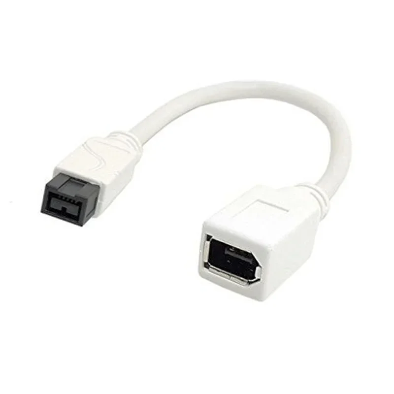 The New White IEEE 1394 6PIN Female to 1394b 9PIN male Firewire 400 TO 800 Cable 10cm