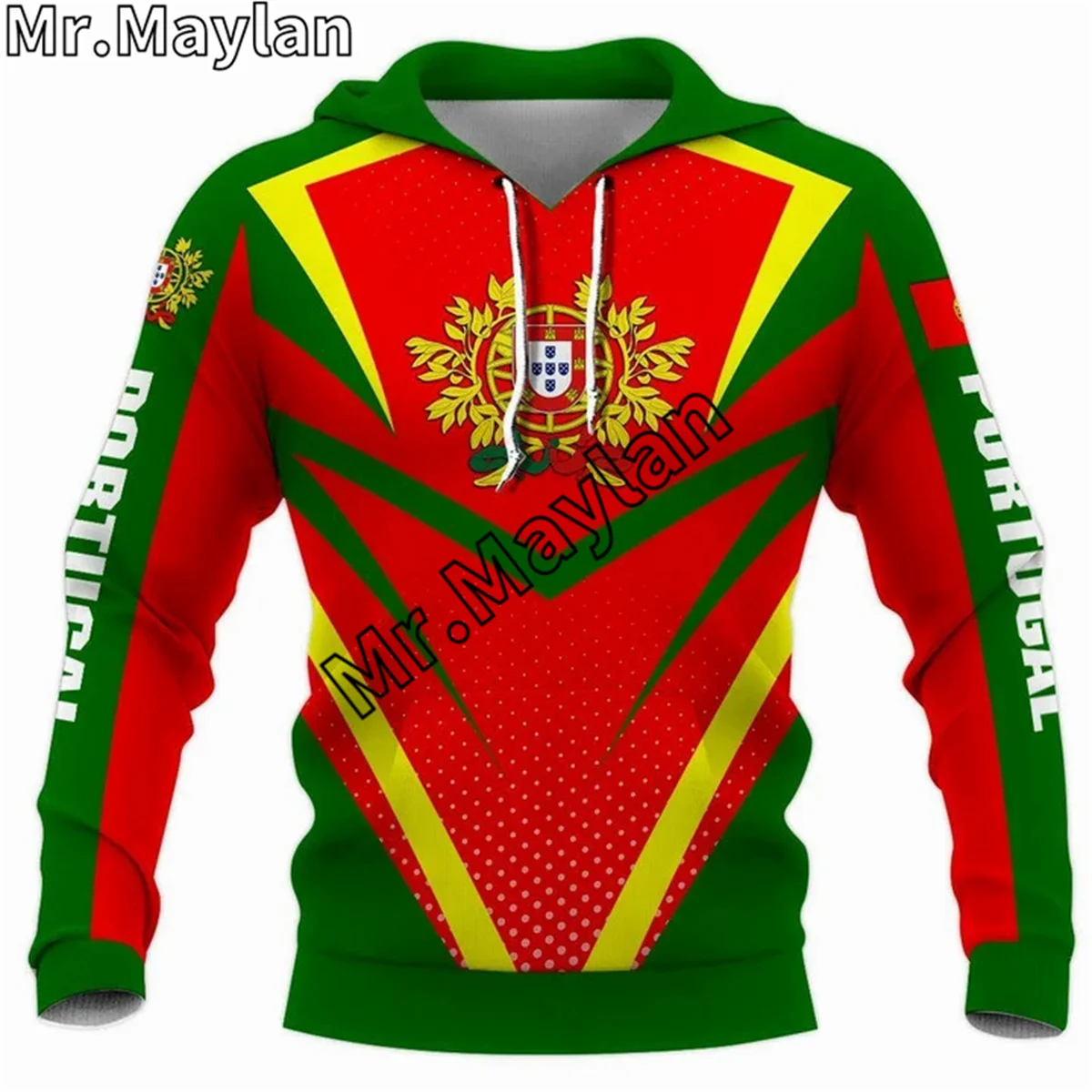 CUSTOMIZE PORTUGAL Flag Yellow Green & RED 3D Hoodie Men/Women Sweatshirt Streetwear Zip Pullover Casual Jacket Tracksuits K-145